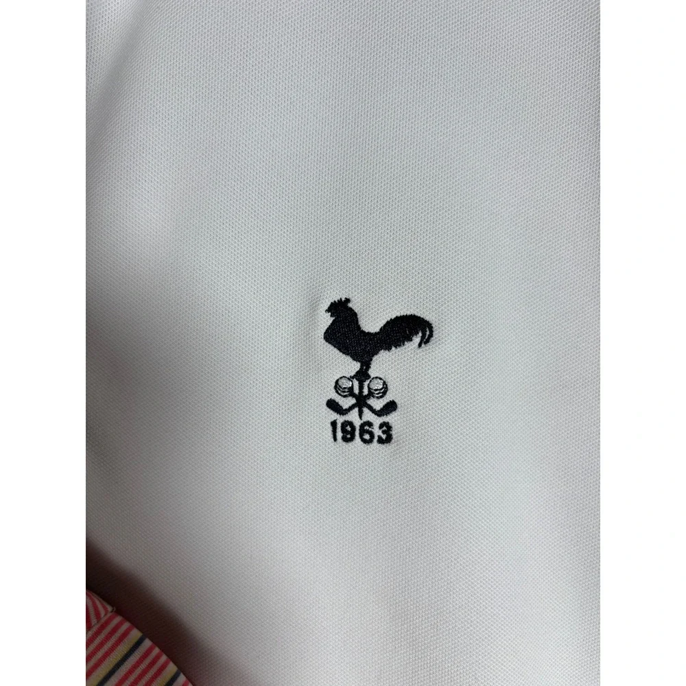FootJoy Mens Golf Polo Shirt Lot of 2 White Crest‎ Striped Classics Size Medium